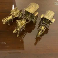 سه عدد مجسمه عتیقه برنزی خارجی دست ساز بسیار زیبا