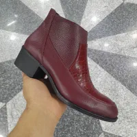 کفش محسن نیم بوت تمام چرم طبیعی زیره ترمو کد۸۹۰