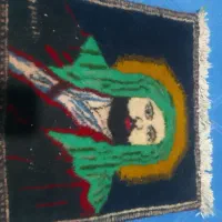 تابلو فرش دست بافت  قدیمی عتیقه ۱۵۰سال قدمت