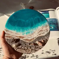 تابلو دریا و تابلوی کهکشان رزینی|صنایع دستی و سایر لوازم تزئینی|رشت, یخسازی|دیوار