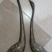 مجسمه برنزی ۵ عدد فیل و درنا جفتی|مجسمه، تندیس، ماکت|کرمان, |دیوار