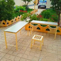 نیمکت فلزی رویه ام دی اف ساخت سفارشی باسایبان|صندلی و نیمکت|اردبیل, |دیوار