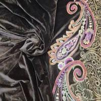 کناره پرده مخمل قهوه ای سوخته