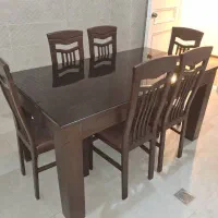 میز ناهار خوری ۶ نفره بهمراه صندلی - ۱۰۰٪ چوب