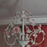 لوستر چهار شعله فورژسازان مدل قلبی صورتی|لوستر و چراغ آویز|شیراز, صاحب الزمان|دیوار