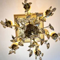 یک عدد لوستر ۶شاخه ۱۲شعله برنز|لوستر و چراغ آویز|الوند, |دیوار