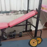 میز پرس سینه با وزنه و هالتر ، و وزنه جلو بازو|تجهیزات ورزشی|تهران, جوادیه|دیوار