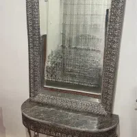 آینه و کنسول برنز (برنجی) روکش نقره در حد نو
