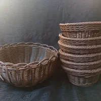 فروش ۷ تکه سبد بافت|صنایع دستی و سایر لوازم تزئینی|شیراز, باغ تخت|دیوار