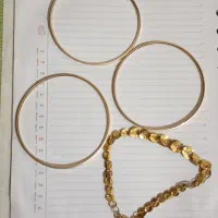 دستبند طلا با سه عدد النگو سایز 2