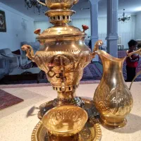 سرویس سماور برنجی .مناسب جهیزیه|سماور، چای‌ساز، قهوه‌ساز|مشهد, هنرور|دیوار