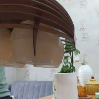 لوستر چوبی ۴حباب و تک حباب|لوستر و چراغ آویز|تهران, هفده شهریور|دیوار