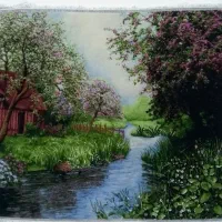 تابلو فرش دست بافت،نام طرح باغ گیلاس