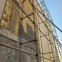 سیمان زنی سیاه و سفید.آجرچینی لفتون و سفال