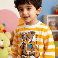 بلوز و شلوار تدی راه راه مناسب ۱ تا ۵ سال