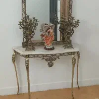 آینه و شمعدان برنز اصل قدیم