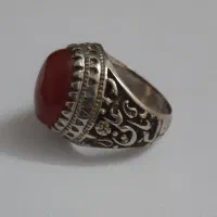 انگشتر نقره مردانه با سنگ عقیق