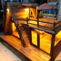 کلبه های چوبی دست ساز .نمادین گیلان