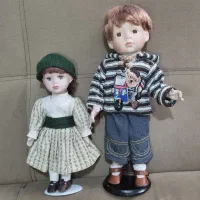 دو عدد عروسک دختر و پسر سرامیکی|اسباب‌بازی بچه|ساوه, |دیوار