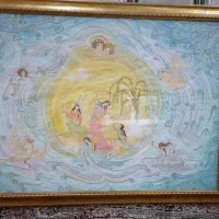 فروش یک تابلو بزرگ همراه ۵تا فرش کوچک دستبافت