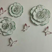 گل و پروانه دیوارکوب دکوری تزیینی