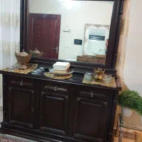 میز کنسول و آیینه چوبی