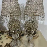 آباژور و جاشمعی نگین دار پایه طلایی