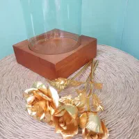 ۳شاخه گل رز باروکش طلای ۲۴عیار|گل مصنوعی|تهران, شمشیری|دیوار