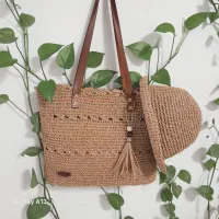 کیف وکلاه رافیای دست بافت