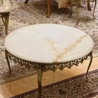 جلو مبلی پایه برنز صفحه سنگ مرمر|مبلمان خانگی و میز عسلی|زنجان, |دیوار