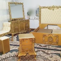 سرویس تخت خواب دونفره سلطنتی تمام چوب مناس جهیزیه|تخت و سرویس خواب|شیراز, کوشک میدان|دیوار