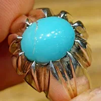 انگشتر فیروزه عجمی نیشابوری احیا نشده ،رکاب علایی