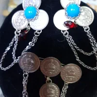 ست سر آستین و سنجاق سینه سنتی سکه اصلی