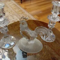 دوعدد جامعی کریستال ویک عدد خروس کریستال تزیینی