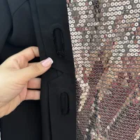 مانتو برند گوچی مشکی بلند تاپ پولکی مجلسی مهمونی|لباس|مشهد, کوه سنگی|دیوار