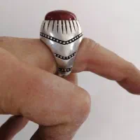 فروش انگشتر قدیمی نقره خالص با سنگ عقیق درجه یک|کلکسیون اشیاء عتیقه|اندیشه, اندیشه فاز ۳|دیوار