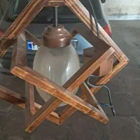 دوعدد لوستر چوبی