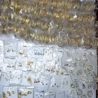 بدلیجات النگو طلاروس پلاک نیم ست گوشواره استیل