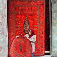 فرش کلکسیون لاکی و سبز۱۵۰۰شانه|فرش|شیراز, ریشمک|دیوار