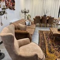 مبل ومیز نهر خوری ۸ نفره در حد نو