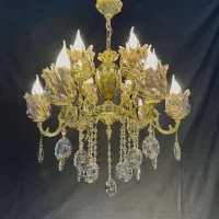 ۴عدد لوستر ۵شاخه ۱۰. شعله اصل برنج