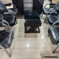 شش عدد صندلی اداری انتظار با یدونه میز