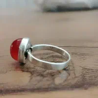 فروش انگشتر عقیق سرخ آبدار رکاب حلقه ای