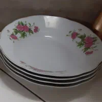 ظرف و ظروف چینی قدیمی گل سرخی گل سرخ