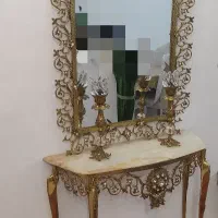 آینه و شمعدان برنز اصل
