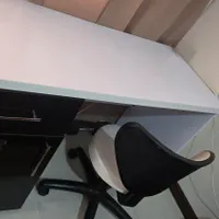 میز تحریر و صندلی ست سفید مشکی