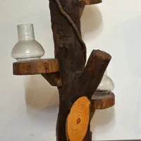 دکور چوبی تنه درخت روشنایی تزیینی شمع