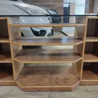 میز تلویزیون چوبی چرخ دار