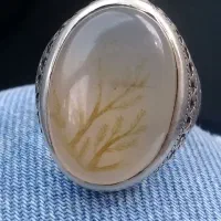 انگشتر نقره شجر طبیعی فدیوم کهنه وقدیمی