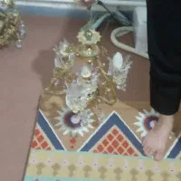 لوستر برنجی سه شاخه ۲ عدد